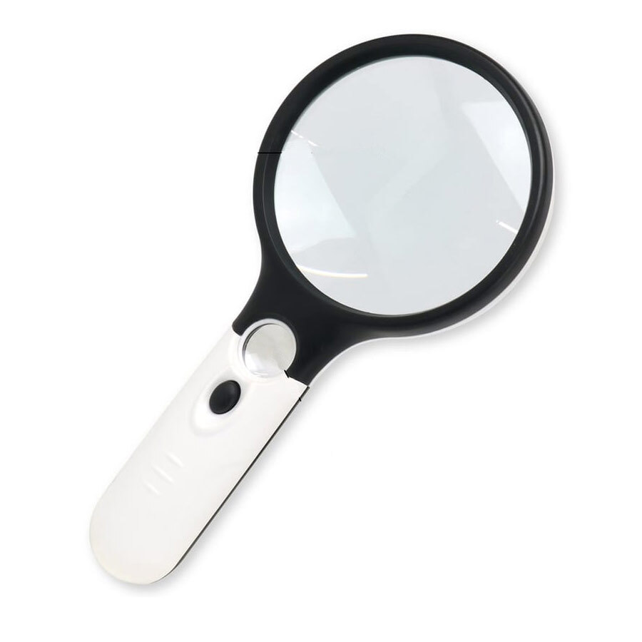 ライト付拡大鏡 3倍と45倍 手持ちルーペ ガラス製でくっきり MEL-205/0949x1本拍卖