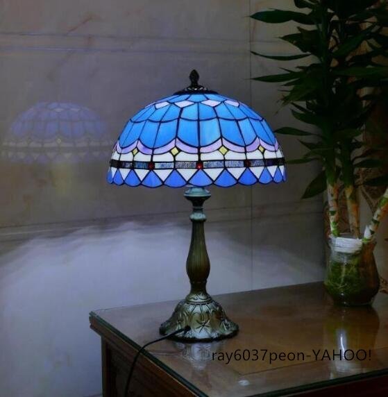 ステンドグラス ランプ ティファニーランプ 地中海風 テーブルランプ ティファニー技法 ステンドグラス照明拍卖