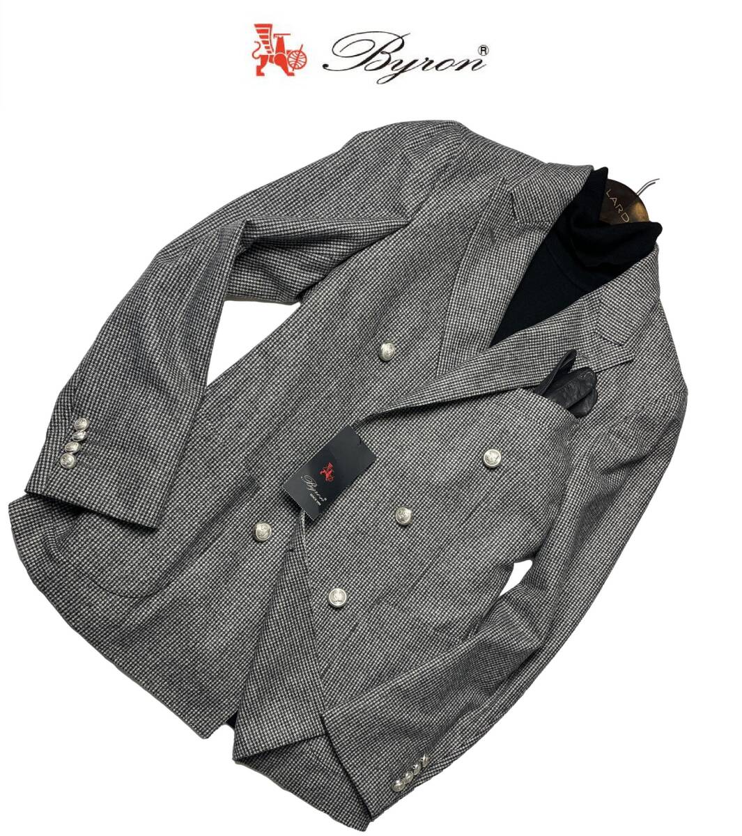 7.2万/ Byron 上質な素材&トレンド感のあるファブリック/上質な艶 ,柔らかで肉厚のサキソニーフラノで仕立てたアンコンジャケット/46~48拍卖