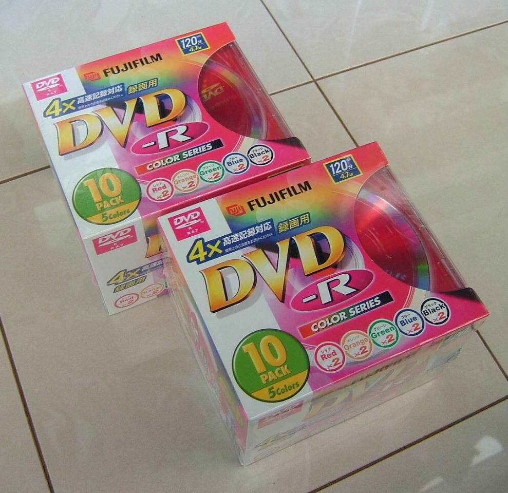 新品 未開封 FUJIFILM フジフィルム 録画用 DVD-R 4.7GB 120分 4倍速 計20枚 10枚パック X 2セット 日本製 個別ケース付 まとめ売り拍卖