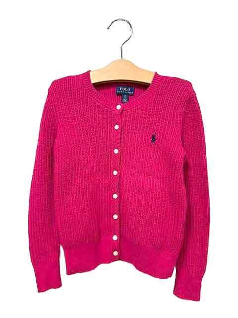 【中古】POLO RALPH LAUREN ポロラルフローレン 7歳 綿100% ピンク ショート丈カーディガン キッズ_s-0748-r28拍卖