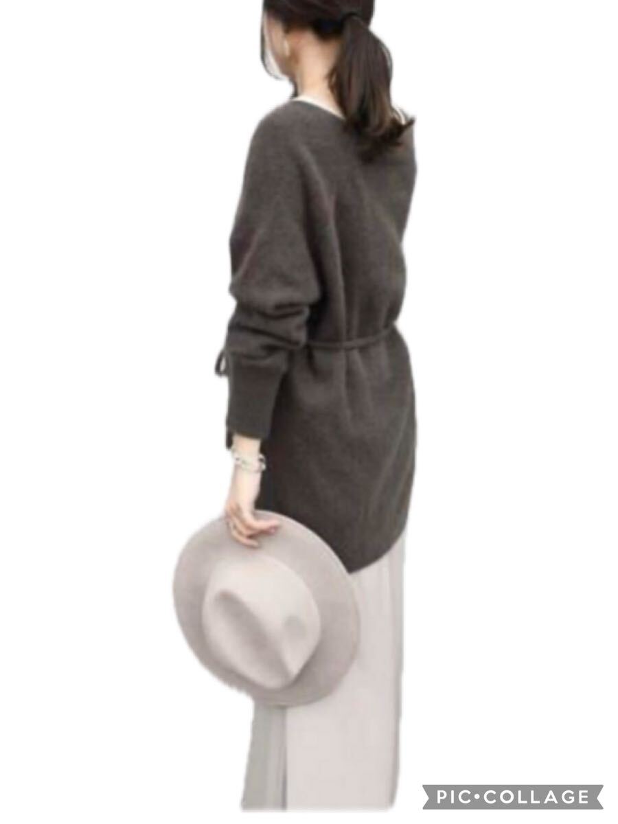 新品 SHIPS シップス ヘアリー  Vネック カーディガン ブラウン ボレロ コーディガン拍卖