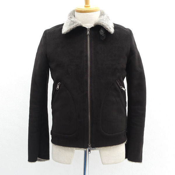 ★ エディフィス フェイクムートンライダースジャケット ブラウン サイズ38 08-011-300-3007-3-0 (0220509481)拍卖