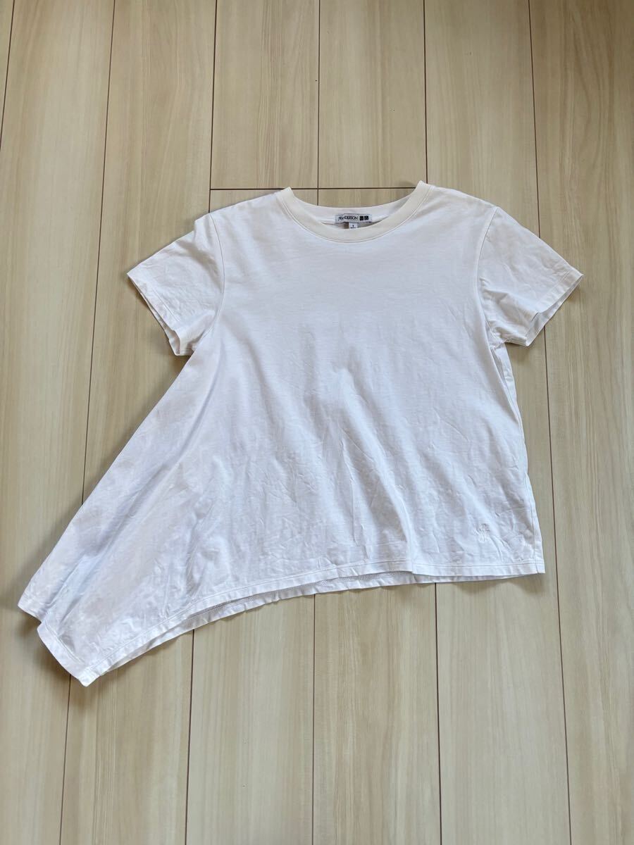 ◎●(168)UNIQLO and JW ANDERSON アシンメトリー ホワイト Tシャツ拍卖