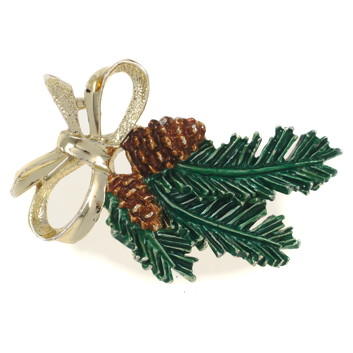 A10207◆【GERRY'S】◆ ボタニカルモチーフ マツボックリ クリスマス ◆ ヴィンテージブローチ ◆拍卖