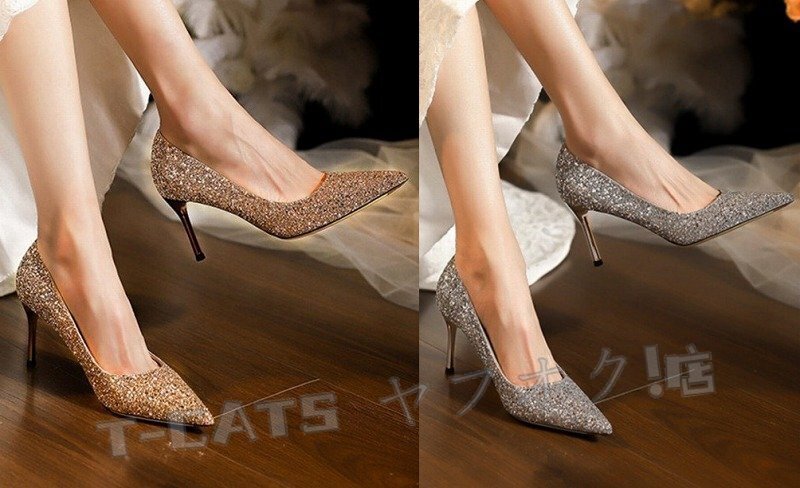 ☆新品【高品質】 ハイヒールシューズ オフィス とんがりトゥ ピンヒール シンプル シルバー 23~26cm サイズ選択可拍卖