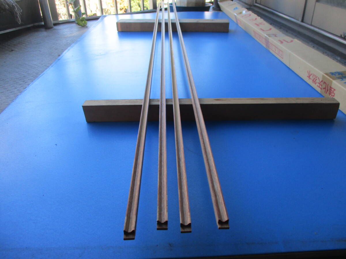 ウッドレール(Vレール)12ミリ 強化天然木 メーカー粉河 長さ1930ミリ 4本で¥5000 お引き取りのみ対応拍卖