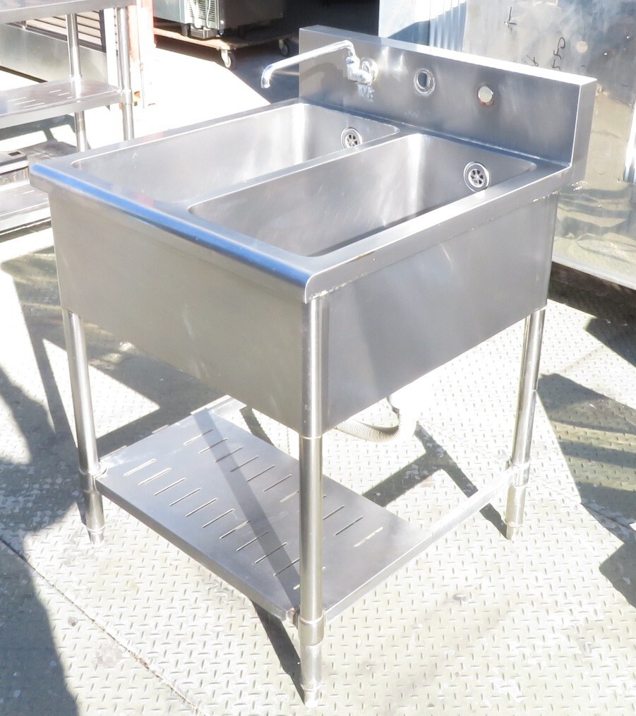 業務用 2槽シンク・流し台 幅700×奥750×高850(+150) MT2412271035拍卖