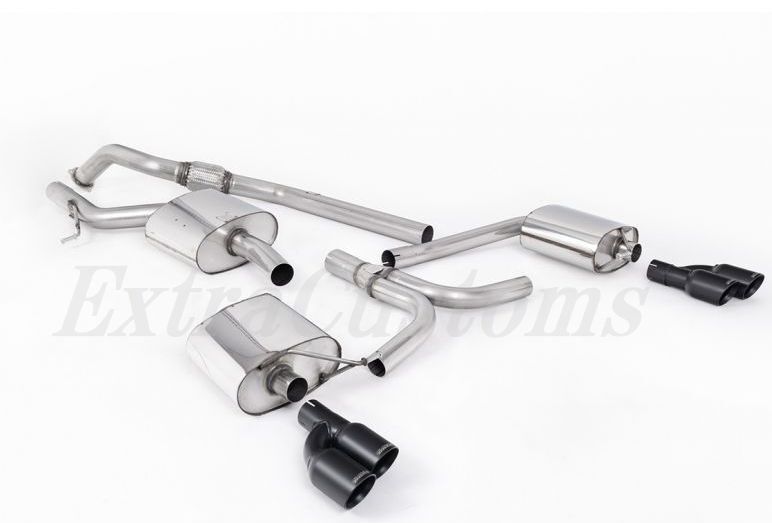 MILLTEK キャタバックエキゾーストシステム アウディ A5 Coupe S line 2.0 TFSI 2WD&quattro S tronic 4本出しセラコートブラック拍卖