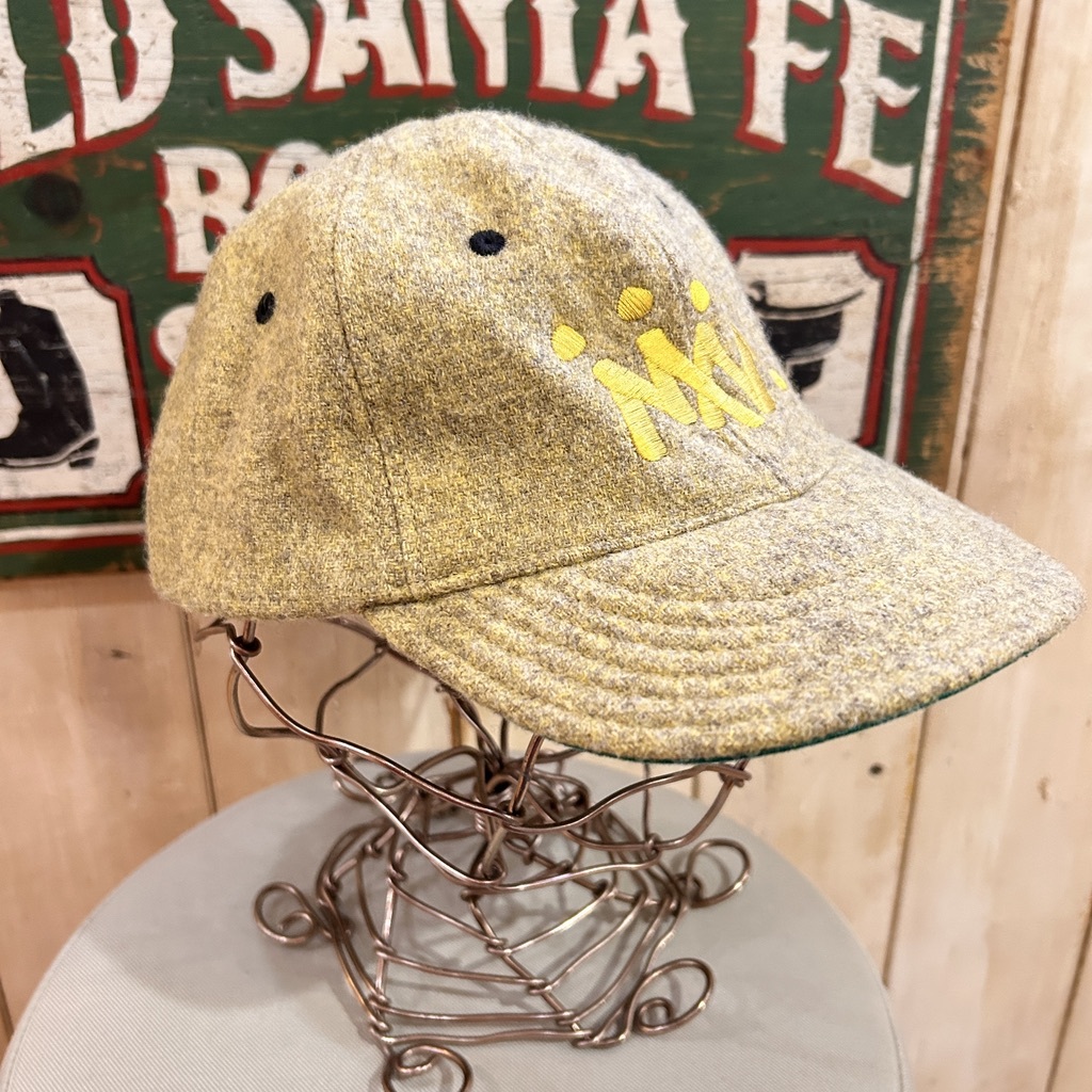 NICENESS / ナイスネス マンホールキャップ SHAWN マスタード ウール100% 刺繍プリント フリーサイズ MADE IN JAPAN 日本製 USED拍卖