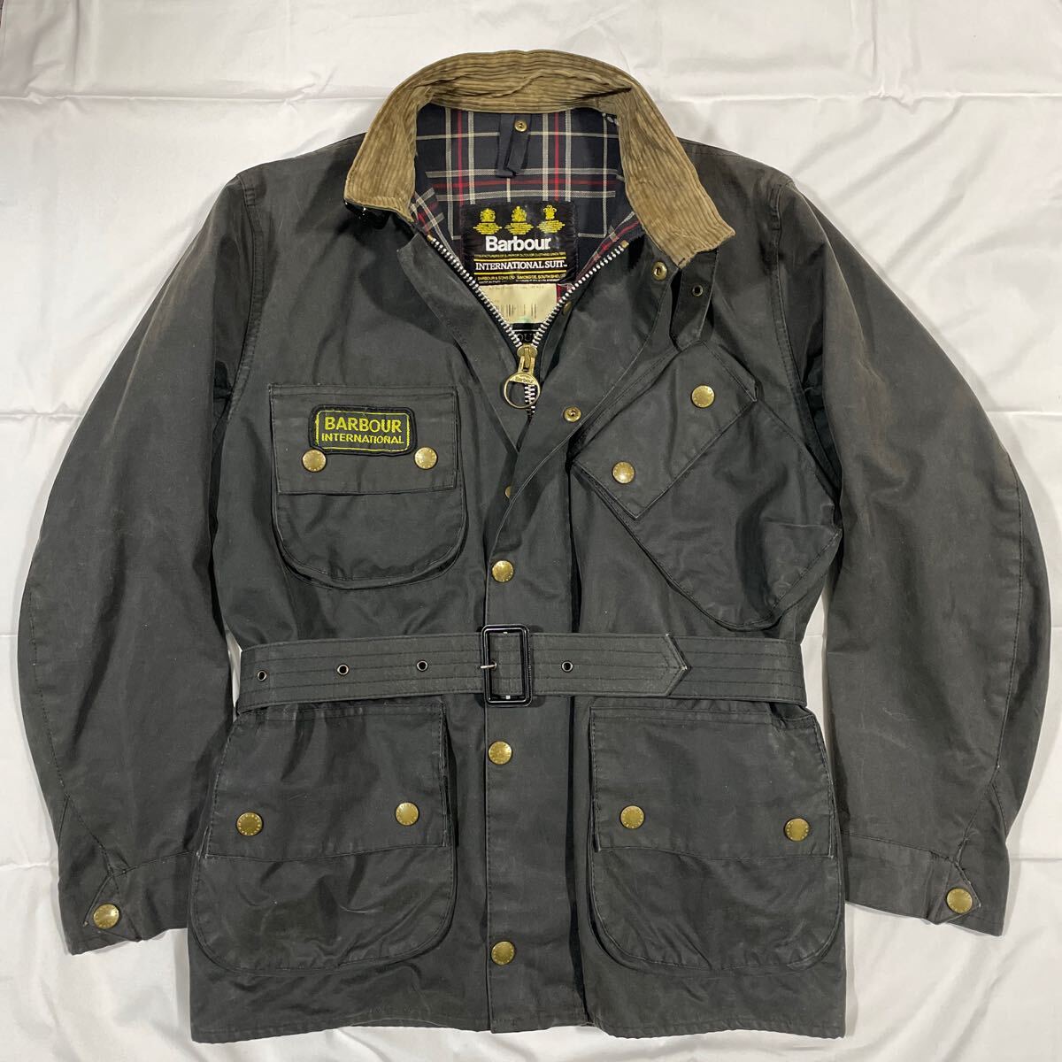 【Lavarex リプルーフ済】Barbour INTERNATIONAL JACKET C36 イギリス製 90s 黒 バブアー インターナショナル 英国 ブラック ビンテージ拍卖