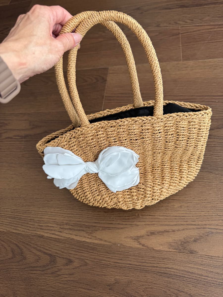 未使用Roraリボンかごばっく かごバッグ双子① ハンドバッグ拍卖