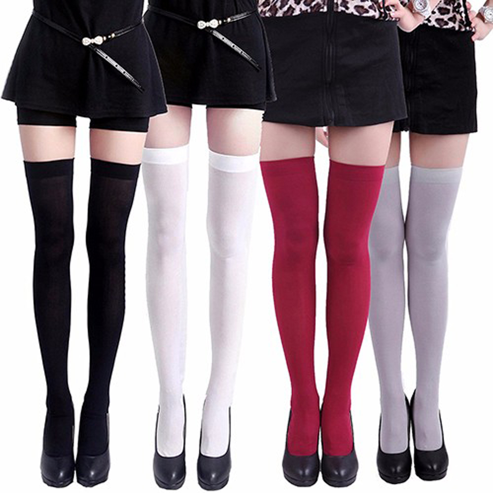 ニーハイソックス タイツ 白 ニーソ 黒 ニーハイ オーバーニー 赤 レディース拍卖