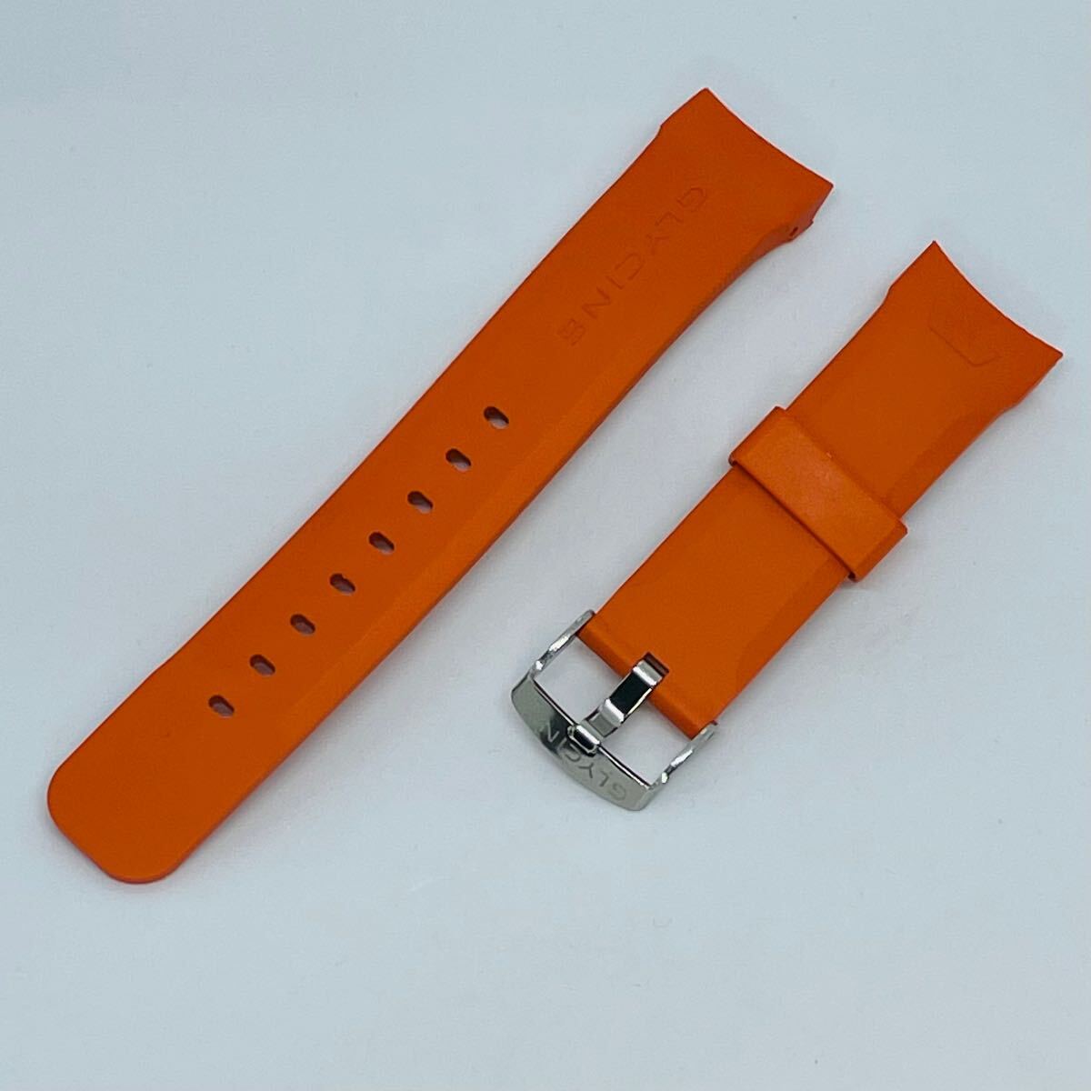 GLYCINE グリシン(グライシン) 純正ラバーベルト オレンジカラー 24mm拍卖