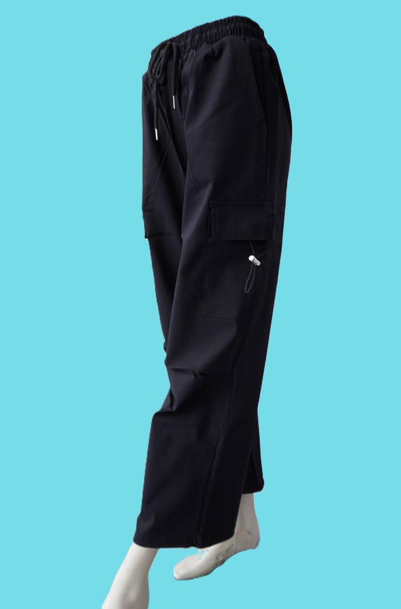 n.o.t. ブラック Mサイズ カーゴパンツ ストレッチギャバ ポリエステル100% 新品 拍卖