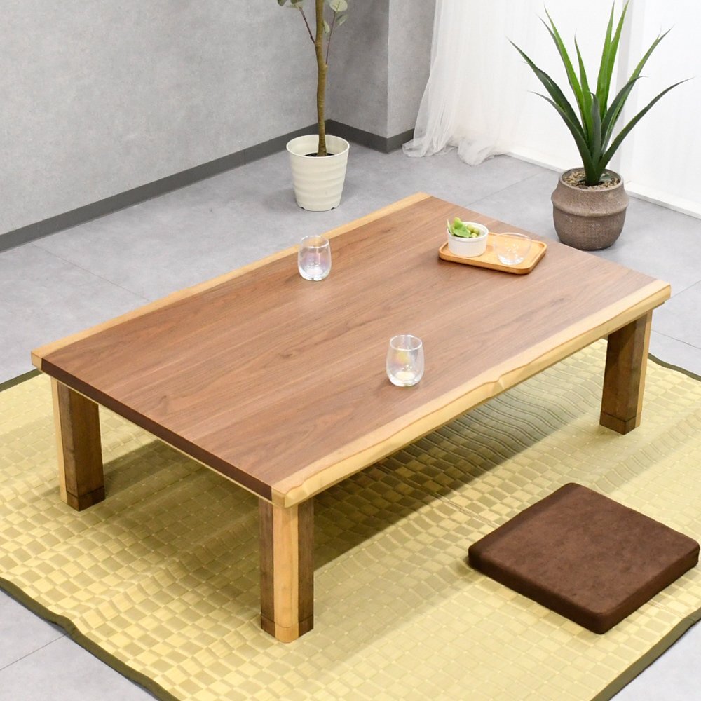 【限定送料無料】ウォールナット材なぐり加工150cm幅こたつセンターテーブル アウトレット家具 暖卓 暖房【新品 未使用 展示品】KEN拍卖