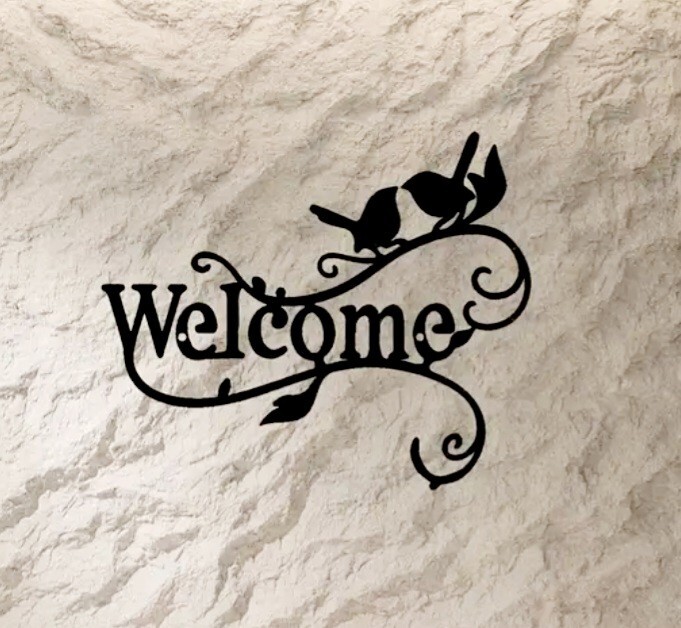 ガーデンオブジェ HANAKO ウェルカム看板 小鳥A WELCOME拍卖