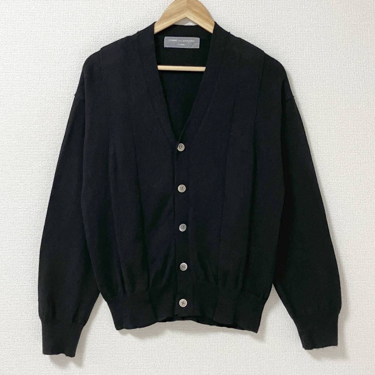 田中オム 00s COMME des GARCONS HOMME ウール ニット カーディガン ブラック 黒 コムデギャルソン セーター VINTAGE archive 4110340拍卖