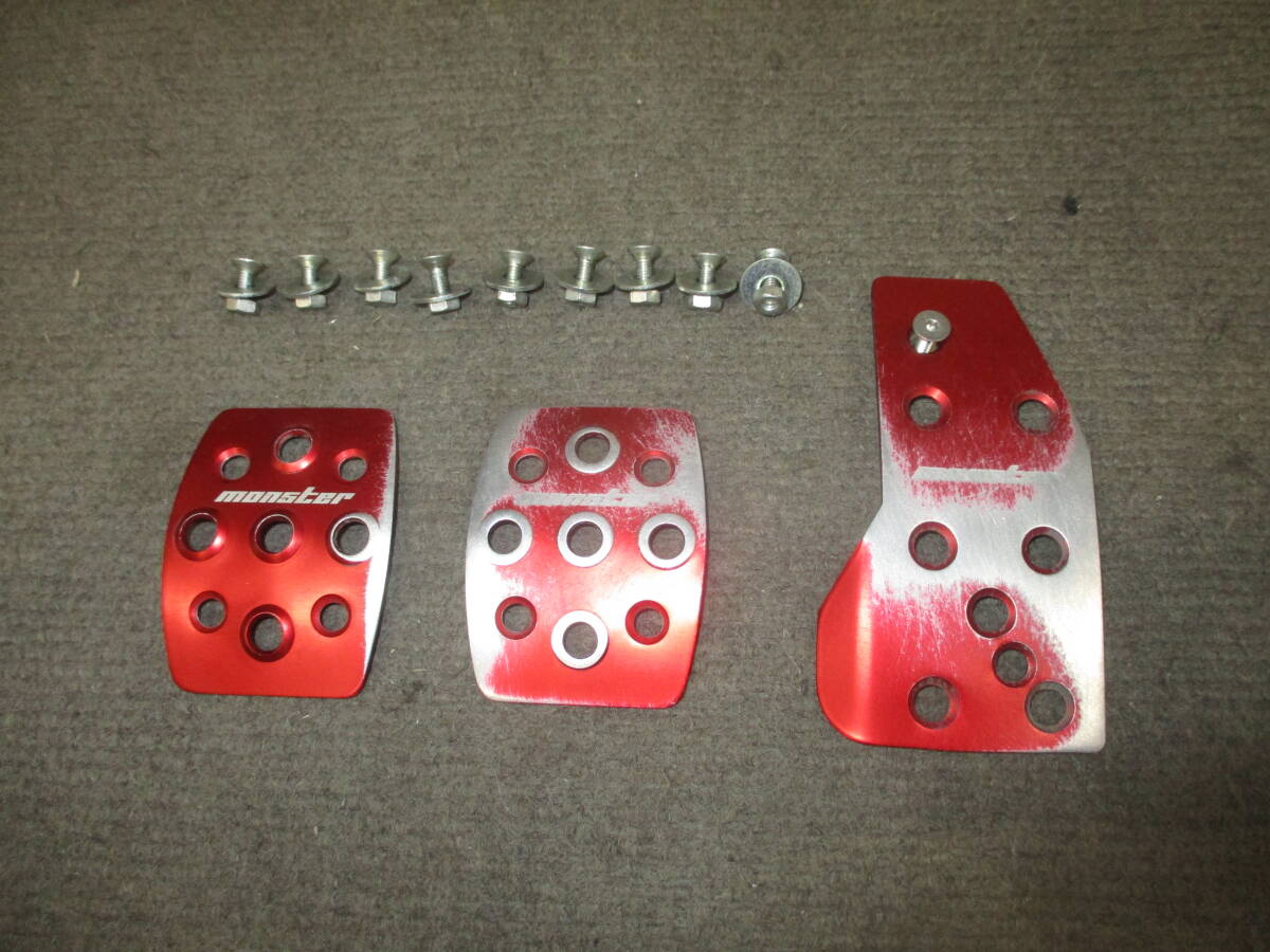 ZC31S スイフトスポーツ 5MT車 MONSTER SPORT スポーツドライビングペダルカバー レッドアルマイト 3点拍卖