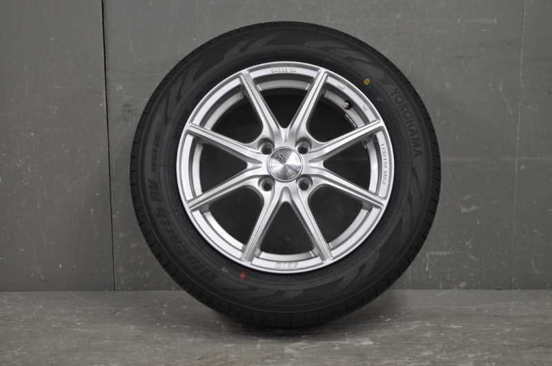 フィット RS 前期 (GE8 GE6) アルミ ホイール ザイン EK 15×5 1/2 J +42 PCD100 4穴 タイヤ ENKEI YOKOHAMA 175/65R15 1本 s017005拍卖