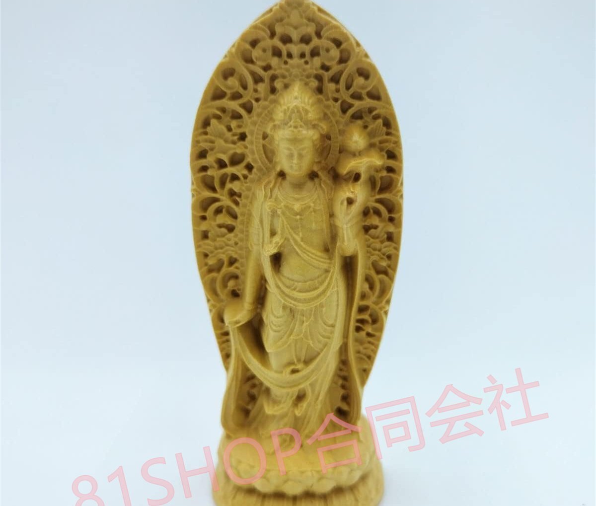 「81SHOP」仏像 ミニ 勢至菩薩像 7cm 天然ツゲ木彫り 木製仏像 仏教美術品 黄楊 柘植 仏像彫刻 ブッダ 縁起物 木彫りの仏像 (勢至菩薩像)拍卖