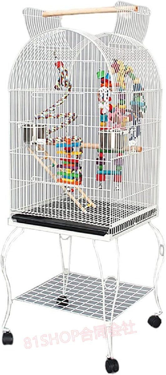 「81SHOP」鳥かご・ケージ セキセイインコ/オカメインコ/インコ/コガネメキシコインコ用のロ(Color : 白, Size : 51*51*155cm) 51*51*15拍卖