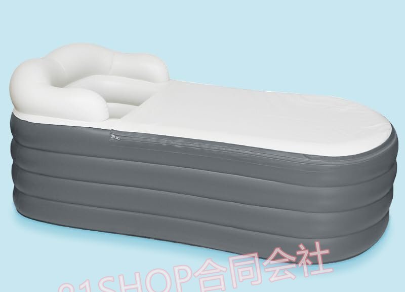 「81SHOP」ポータブルバスタブ 折り畳み浴槽 エアー膨張式バスタブ 簡易風呂 折り畳みアイスバケツ 簡易浴槽 収納簡単 エアポンプ付き コ拍卖