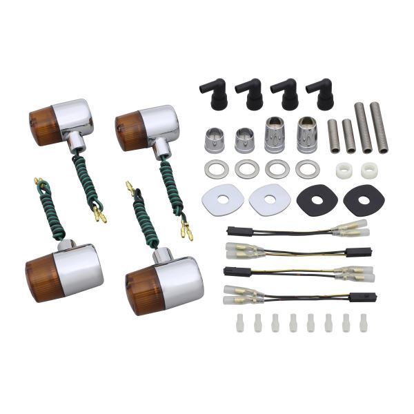 W800(2020) 用 クラシカル 71タイプ ウインカーKIT メッキボディ/オレンジレンズ|ポッシュフェイス/POSH拍卖