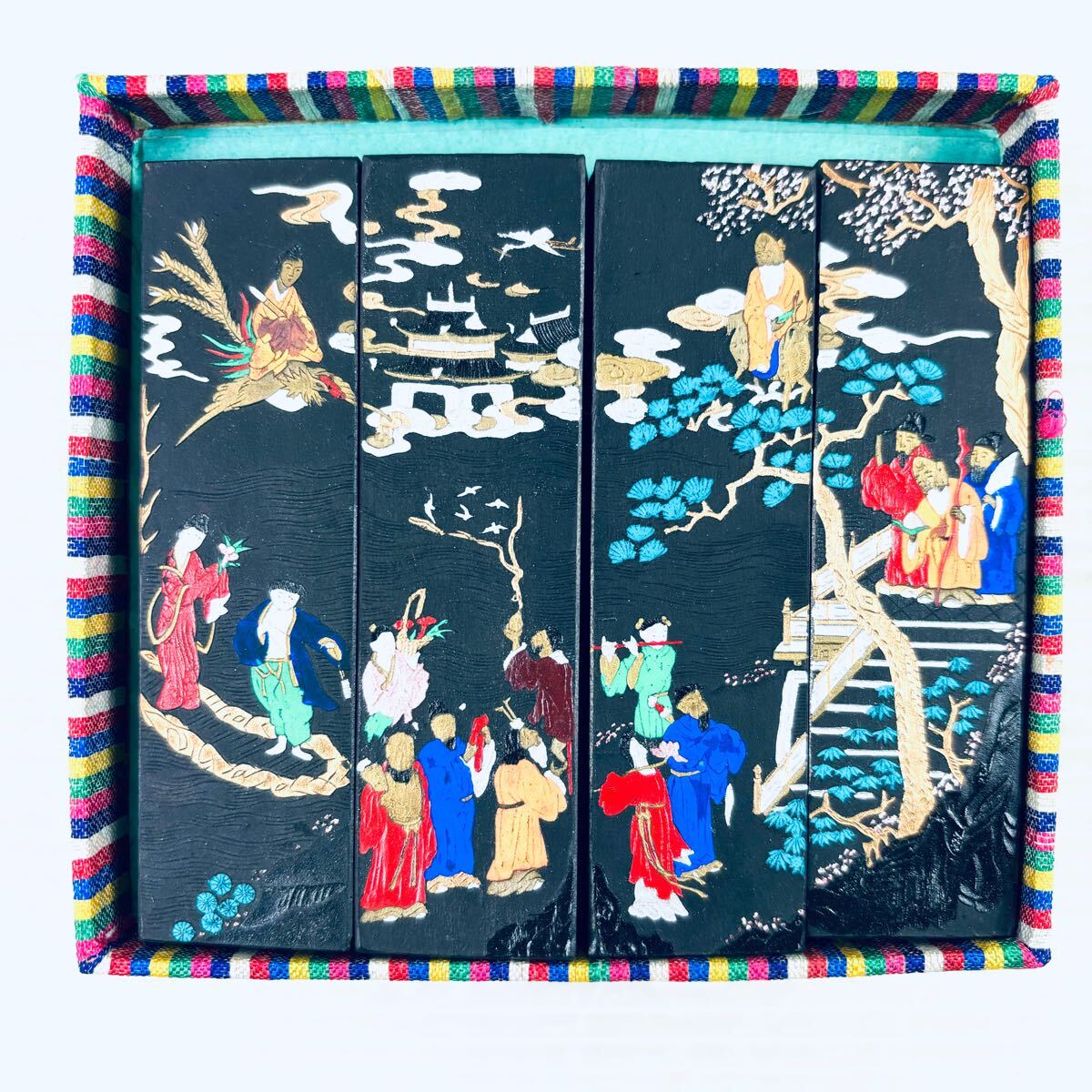 墨 4本 中国 書道 中国墨 書道具 書道用品拍卖