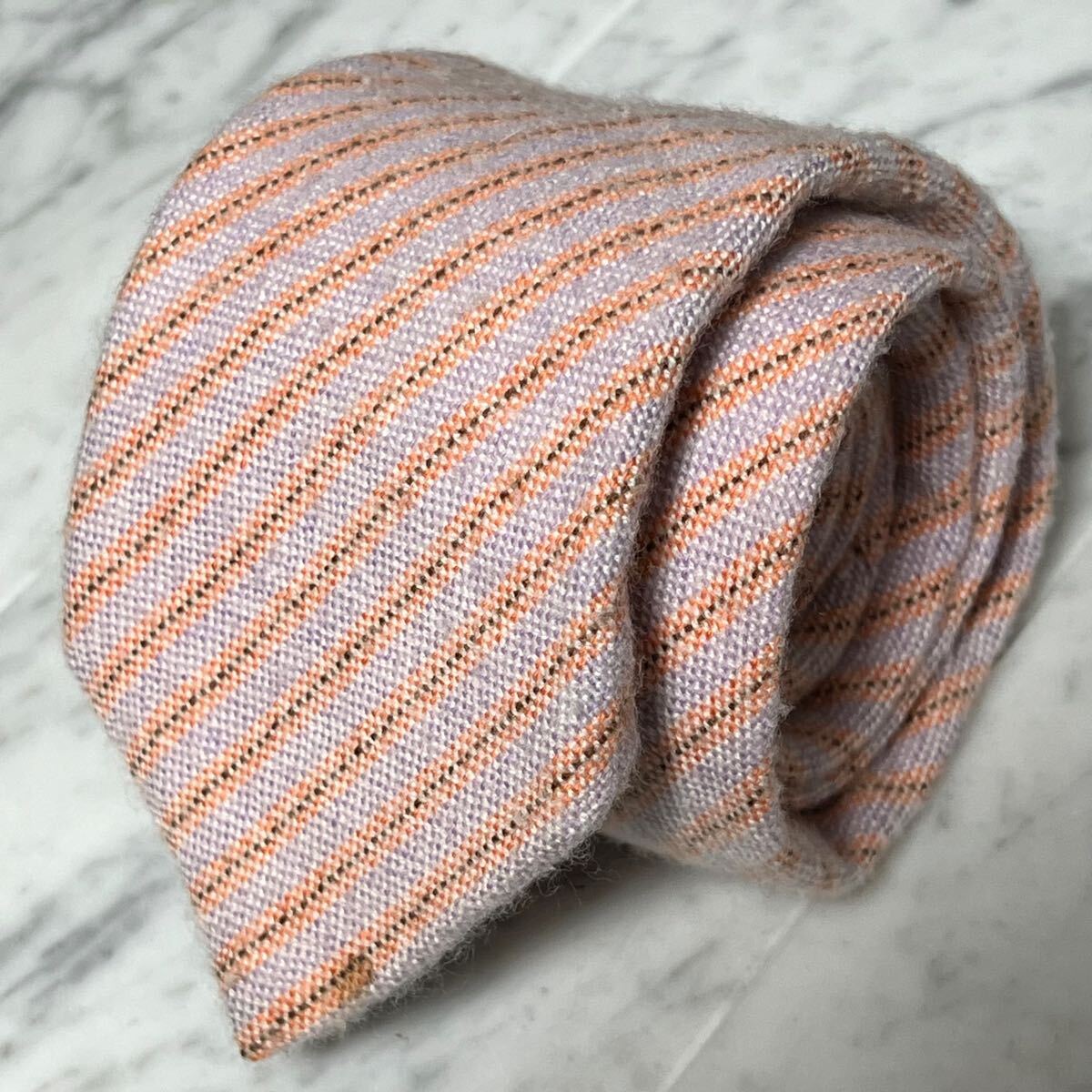 770円~ PAL ZILERI ネクタイ ストライプ ライトパープル オレンジ系 (R3)拍卖