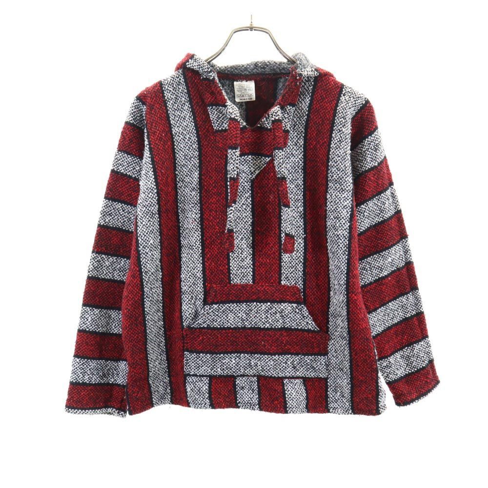 メキシカンパーカー 90s メキパ 総柄 長袖 パーカー S レッド系 Mexican Parka レディース拍卖