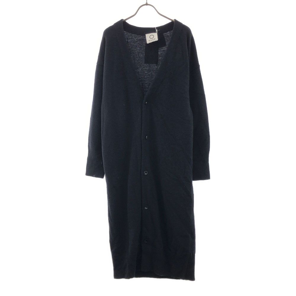 マルゥユナイテッドアローズ 未使用 ウール100% 長袖 ロング ニットカーディガン FREE ネイビー MARW UNITED ARROWS タグ付き レディース拍卖