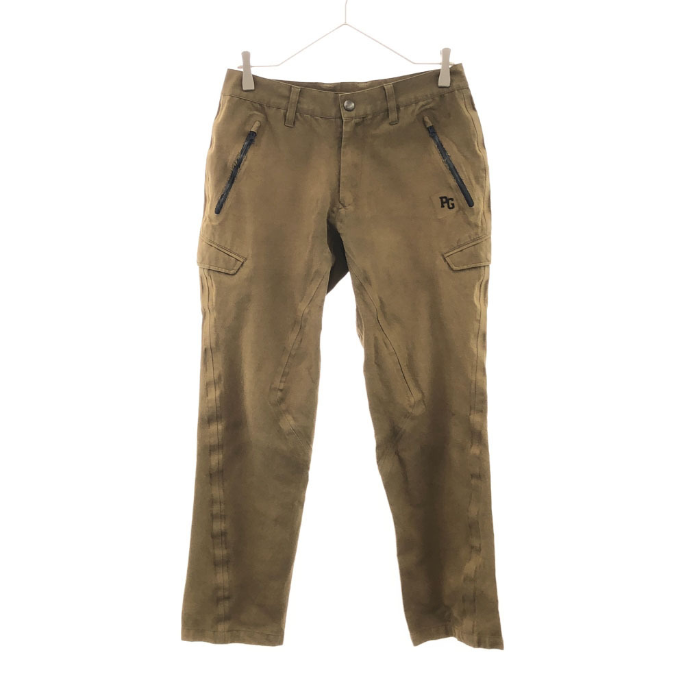 パーリーゲイツ ウールブレンド ロゴ刺繍 エンブレムプリント テーパードパンツ 4 ブラウン PEARLY GATES ゴルフパンツ メンズ拍卖