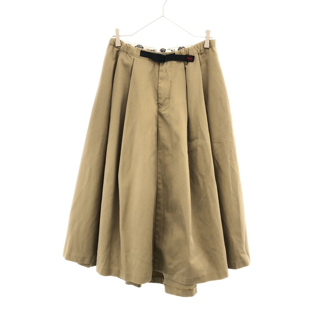 ディッキーズ グラミチ ロゴワッペン ロング丈 フレアスカート S ベージュ Dickies レディース拍卖