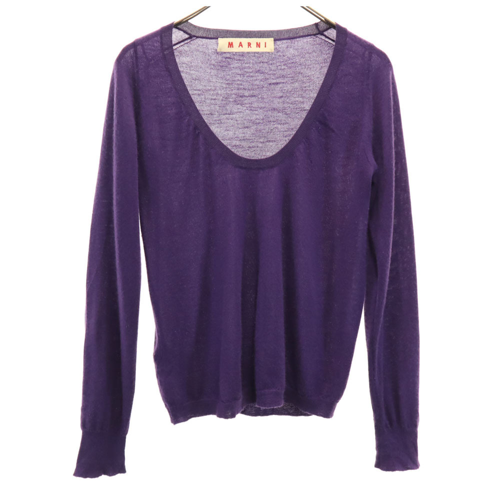 マルニ イタリア製 カシミヤ100% 長袖 ニット 40 パープル MARNI セーター レディース拍卖