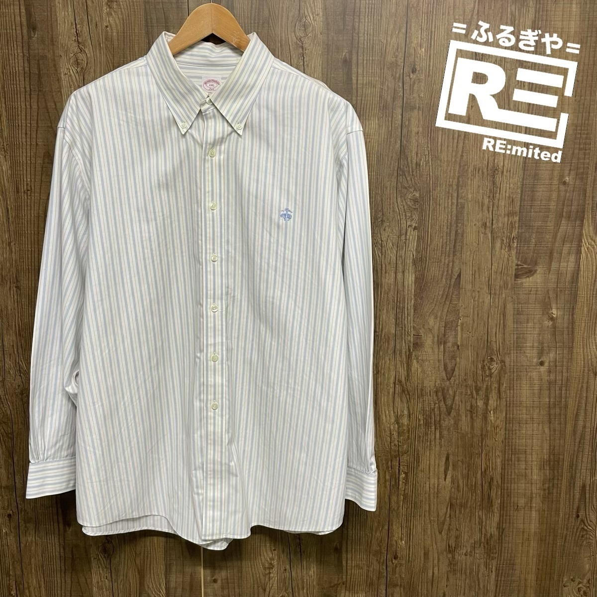 古着 XXL BrooksBrothers ブルックスブラザーズ 長袖シャツ   2600拍卖
