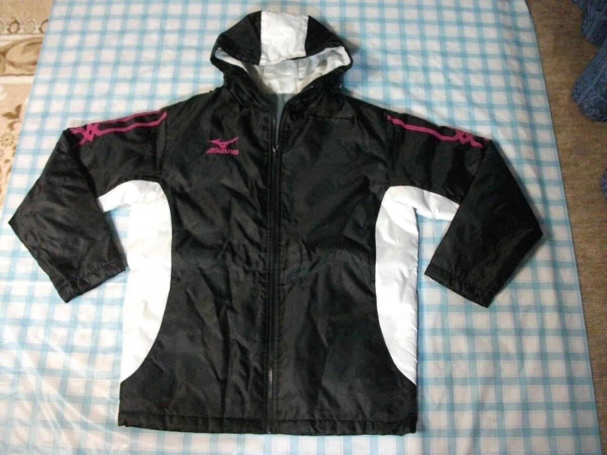 ミズノ 中綿防寒ジャンバー 黒ピンク M 美品拍卖