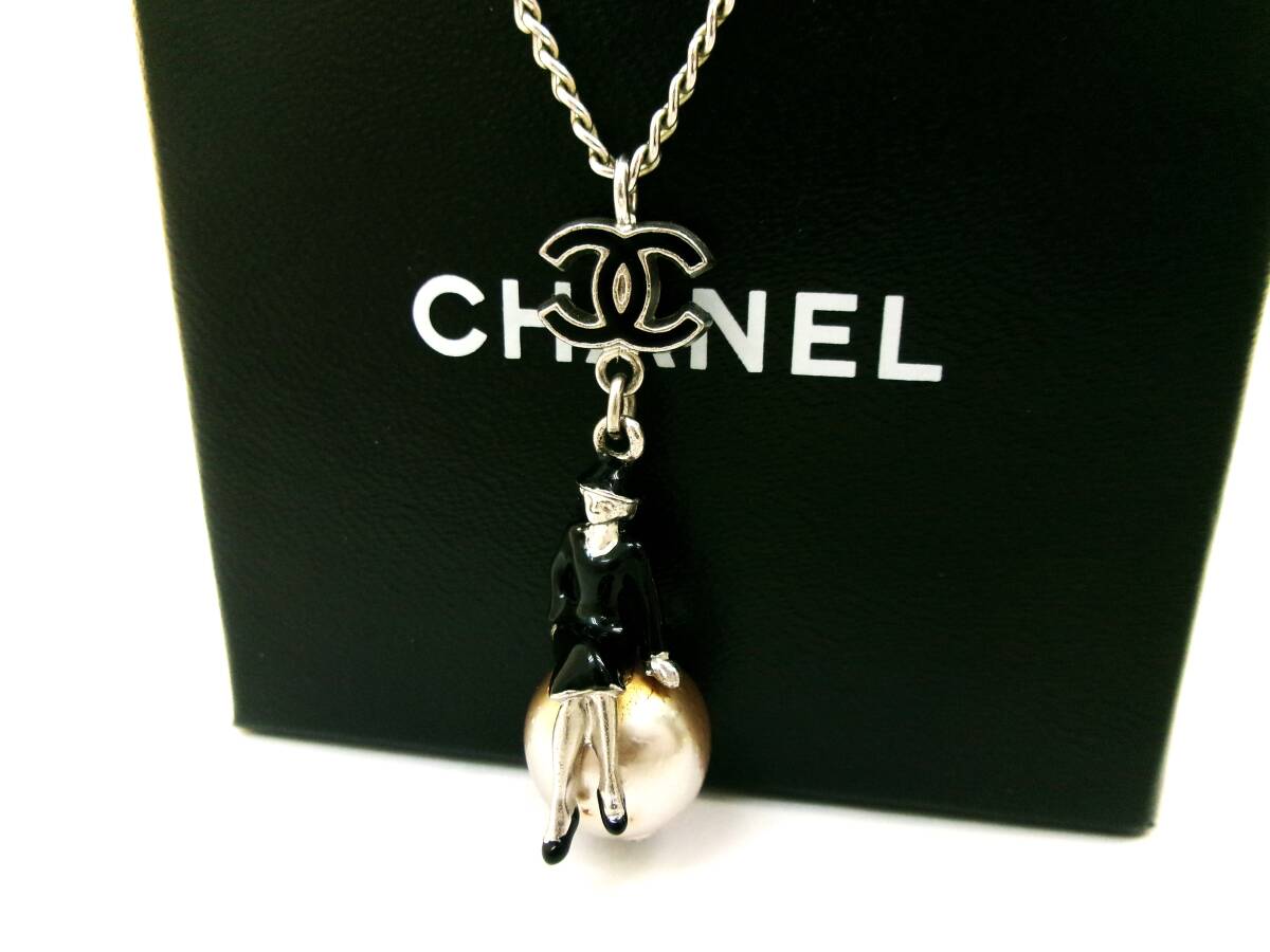 本物税込シャネル マドモアゼル ココマーク ペンダント フェイクパールネックレス【CHANEL】拍卖