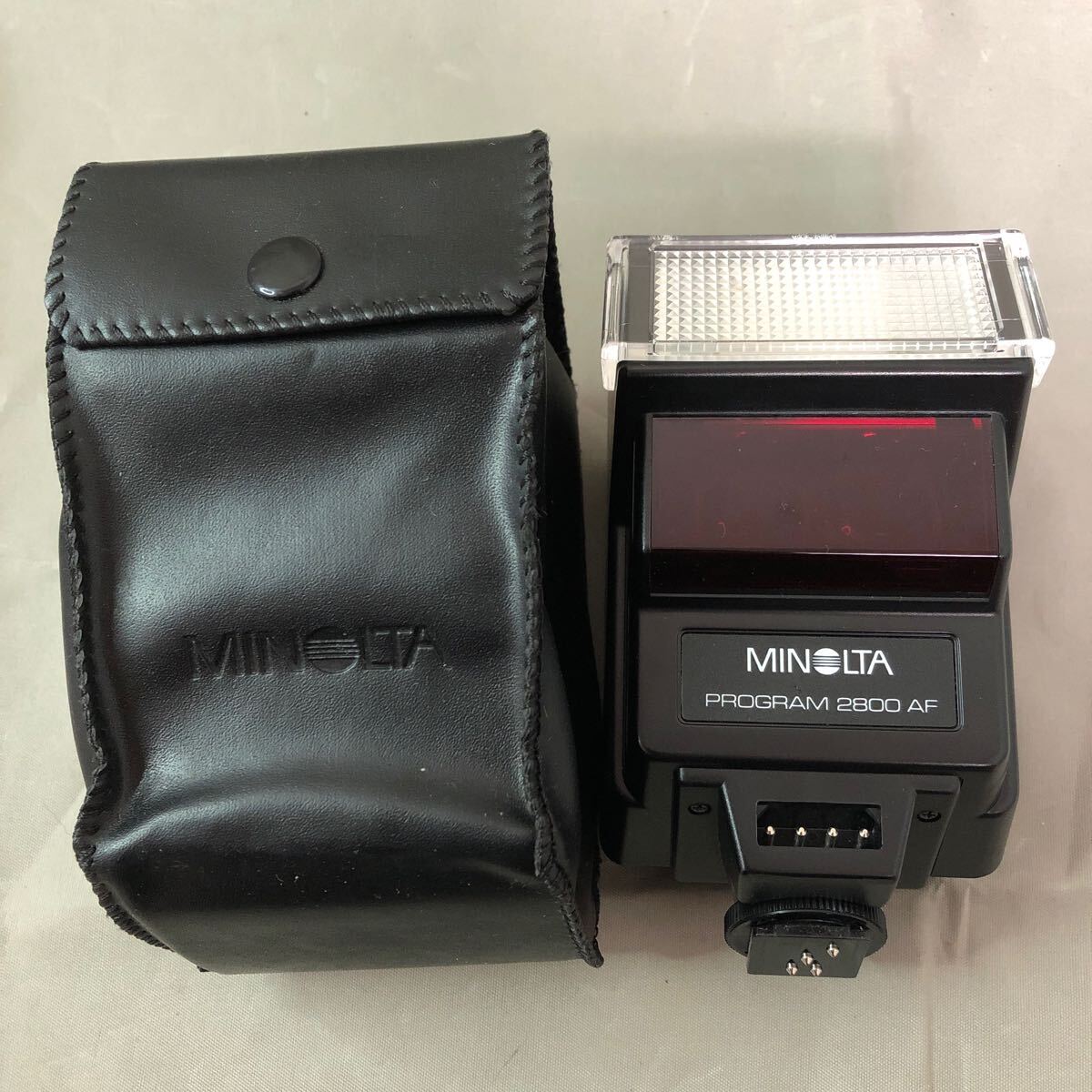 MINOLTA ミノルタ ストロボ フラッシュ PROGRAM 2800AF ケース付 動作未確認 ジャンク拍卖