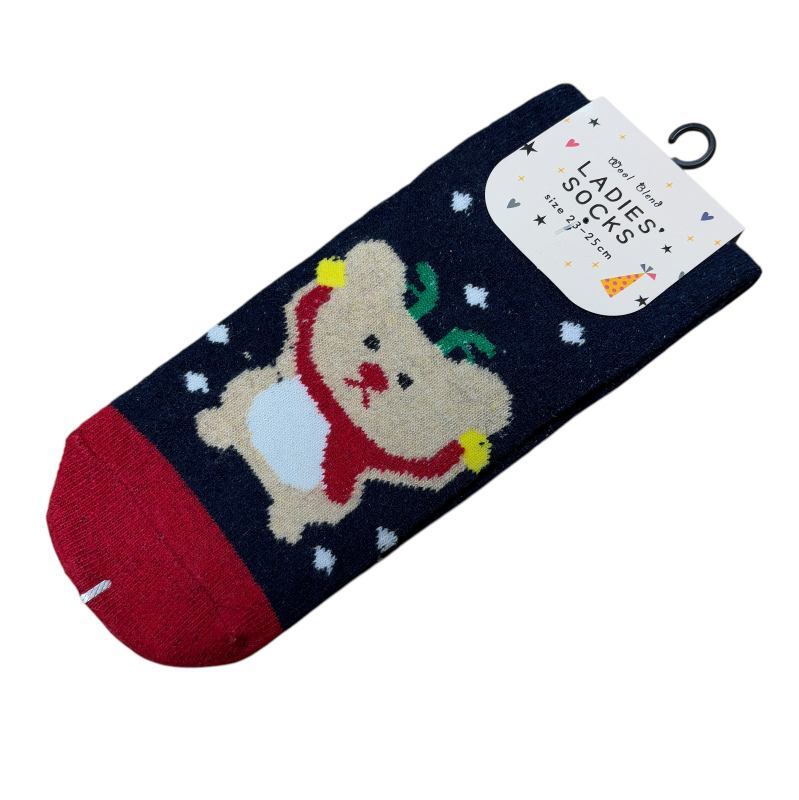 クリスマス トナカイ レディース 靴下 ショートソックス 赤 23拍卖