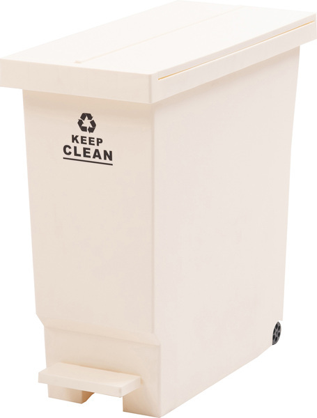 32L ペダル式 両開き キッチン ごみ箱 バタフライ式 コンパクト おしゃれ ペール ペダル 省スペース 軽量 キャスター付き ホワイト LFS-769拍卖