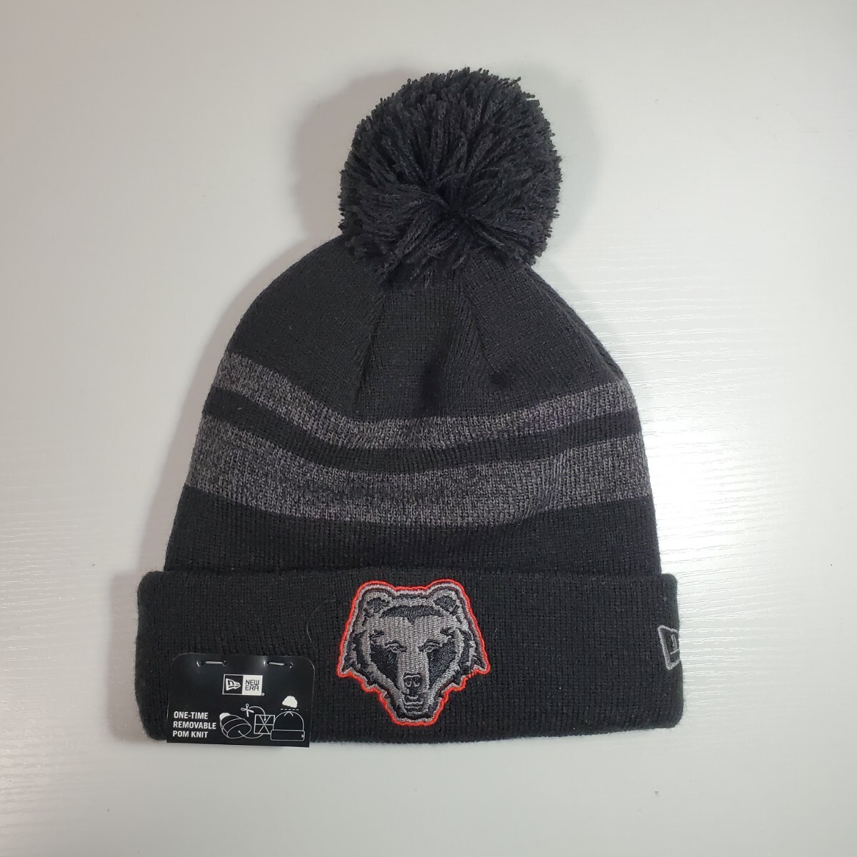 正規品新品 シカゴ・ベアーズ ニットキャップ New Era 刺繍 ワンサイズ ブラック ビーニー ニット帽 アメリカ拍卖