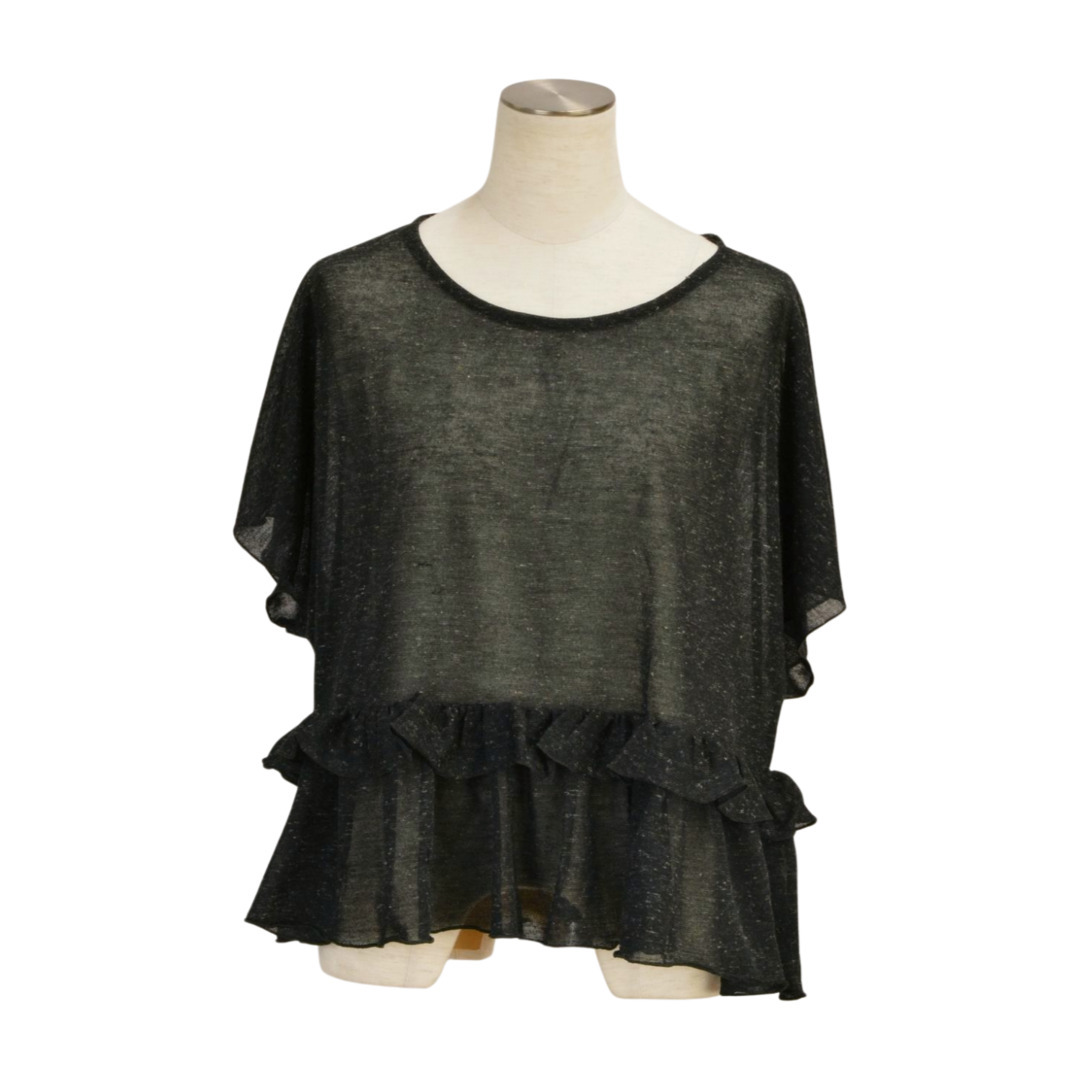 ネネット Ne-net カットソー フリル 2サイズ ブラック レディース F-S4559拍卖