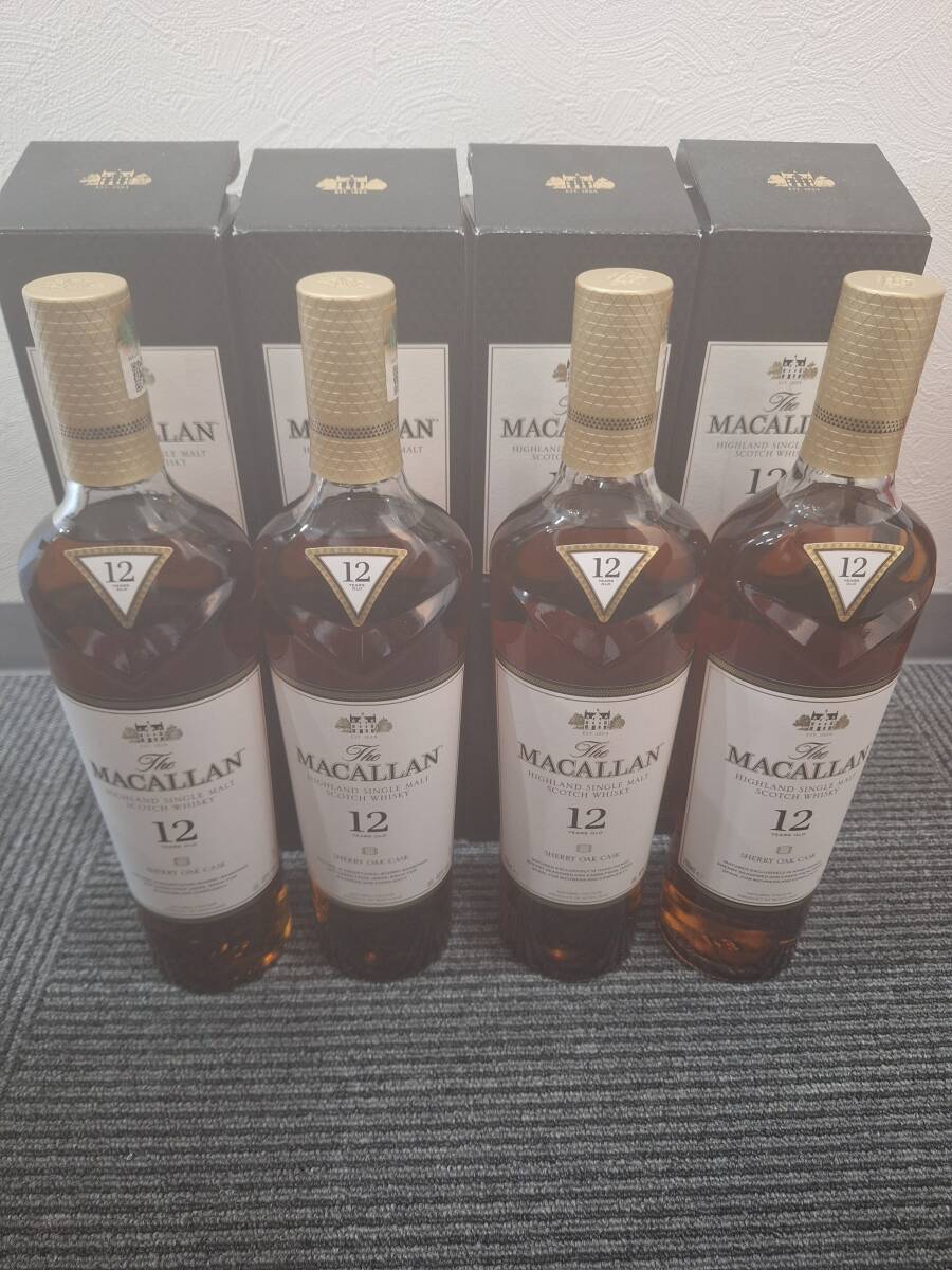 【希少】MACALLAN SHERRY OAK CASK 12年 700ml 40% マッカラン シェリーオークカスク 12年 スコッチ ウイスキー 箱付 4本セット拍卖