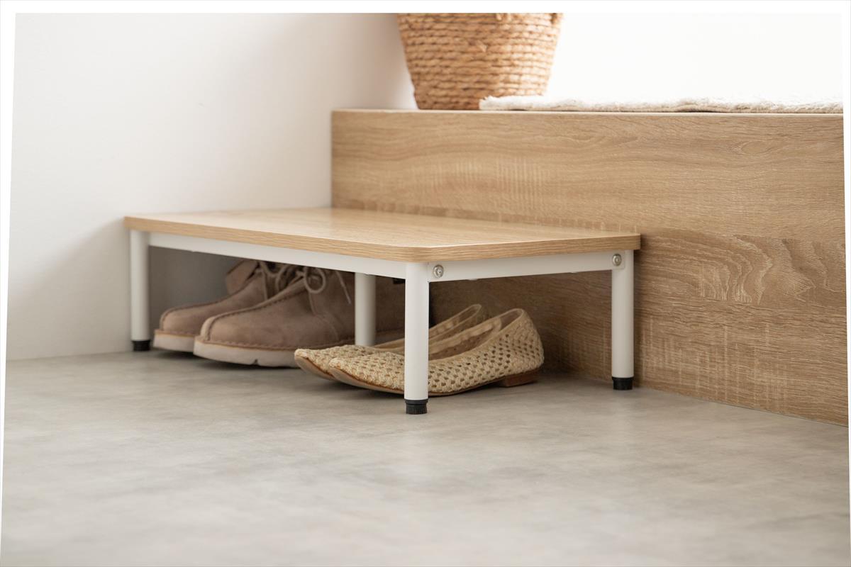 玄関踏み台 ステップ台 1段シューズラック 幅60cm ナチュラル色拍卖