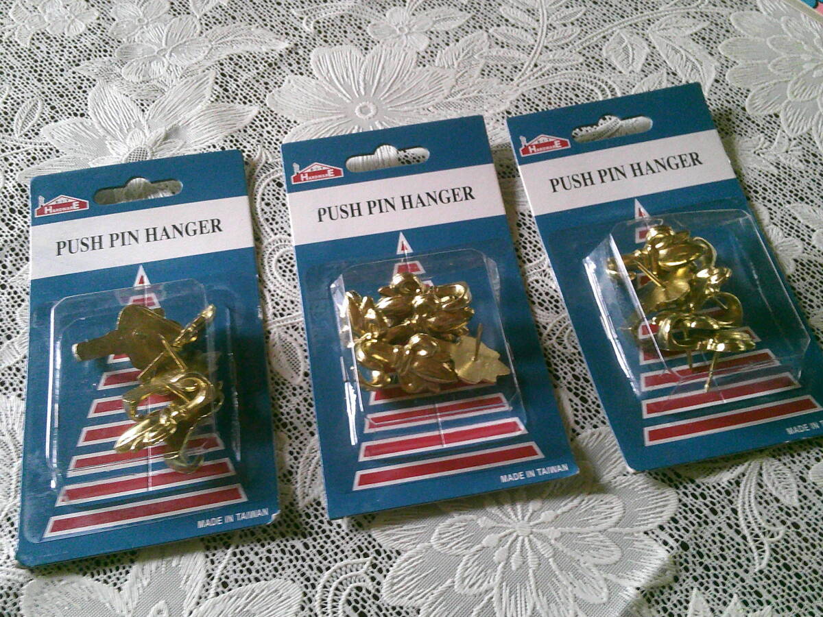 プッシュピン 未使用 【ハンガー】 各5個入り 3パック 未開封 セット 日用 家庭 壁 インテリア まとめて 可愛い お洒落 兼用 まとめ売り拍卖