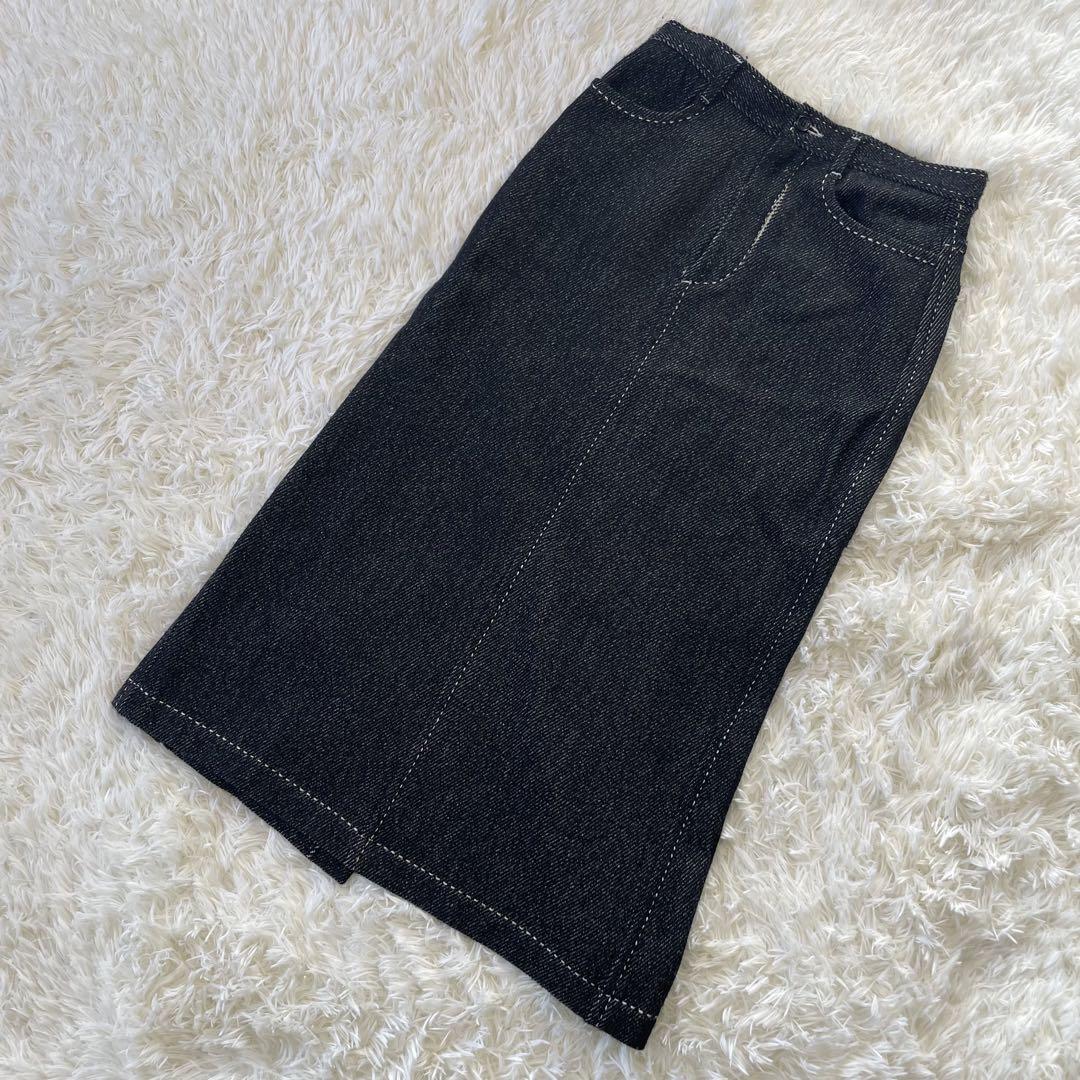 トリココムデギャルソン ウールスカート ステッチ サイズS デニム風 ギャルソン 拍卖
