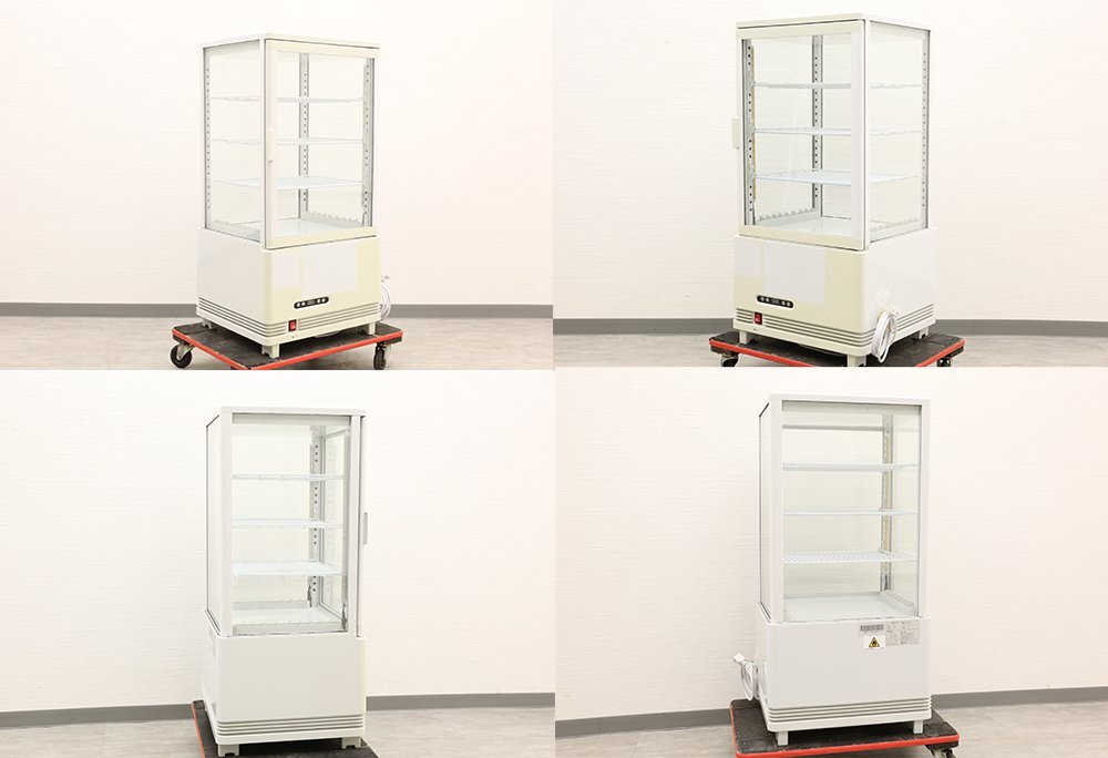 【H0884】★城島株式会社★業務用★Hijiru★小型冷蔵ショーケース★4面ガラス★70L★HJR-KR70WT★2021年製★拍卖