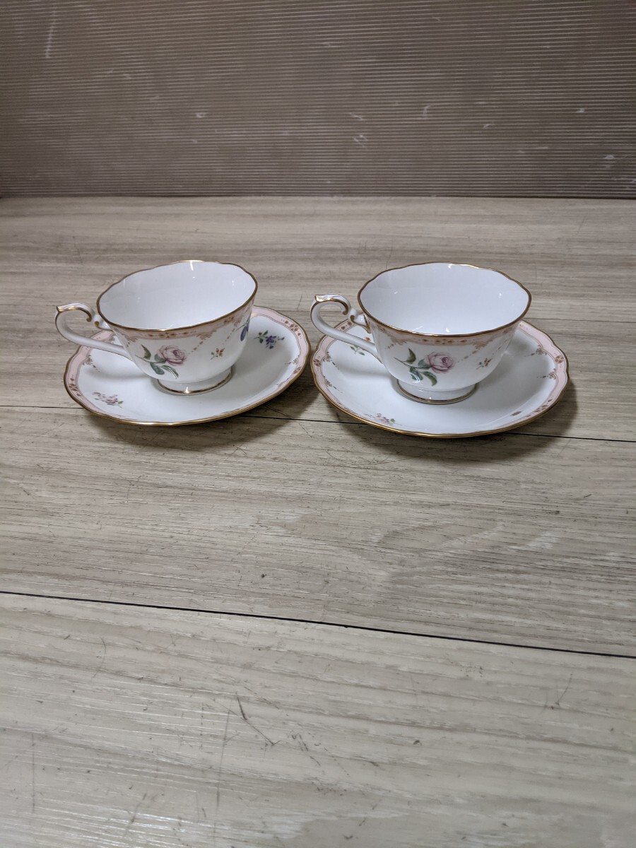 ノリタケ ダイヤモンドコレクション メゾンフルール カップ&ソーサー2客拍卖