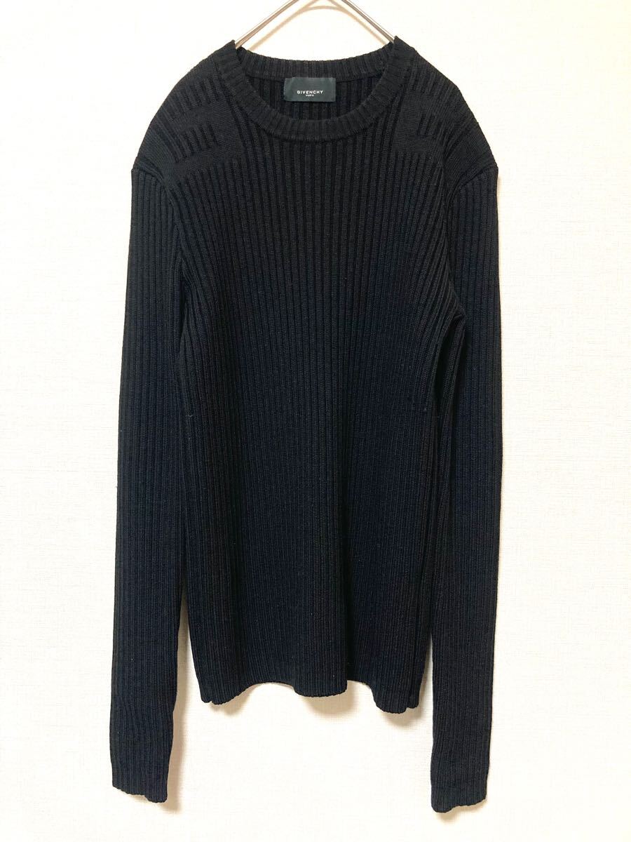 ジバンシィ ジバンシー GIVENCY クルーネック ウール ニット セーター メンズ 4Gロゴ ブラック 黒 トップス 長袖拍卖